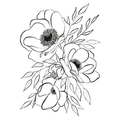 " Anemone Line Art 1 "