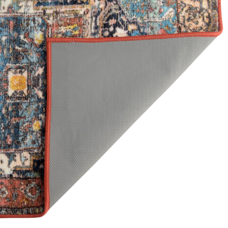 Tapis oriental vert / orange Ahniya, Rectangle 7 pi 10 po x 10 pi 4 po