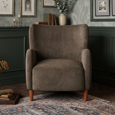 Fauteuil d'appoint moderne à oreilles en velours
