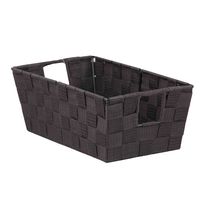Panier en tissu non tissé, H 5 po x l 12 po x P 7 po, Brun
