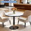 Plateau de table en pierre frittée de 71 cm (28 po) avec bordure métallique pour cafés, bistrots et petits espaces (plateau seulement)-134893148