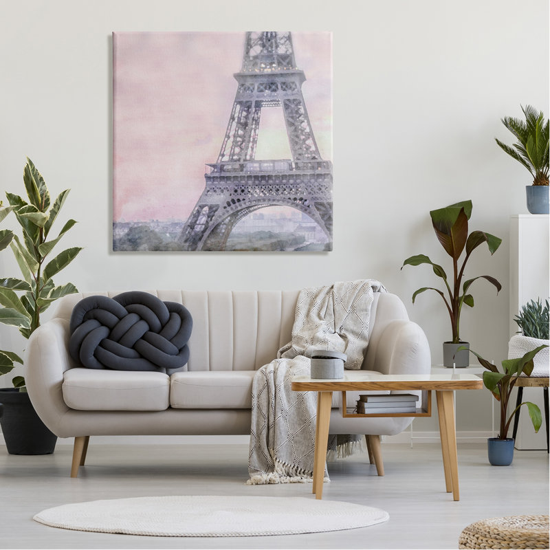 Conception d'art sur toile Winston Porter Eiffel Tower at Sunrise par LSR Design Studio, L 36 po x H 36 po
