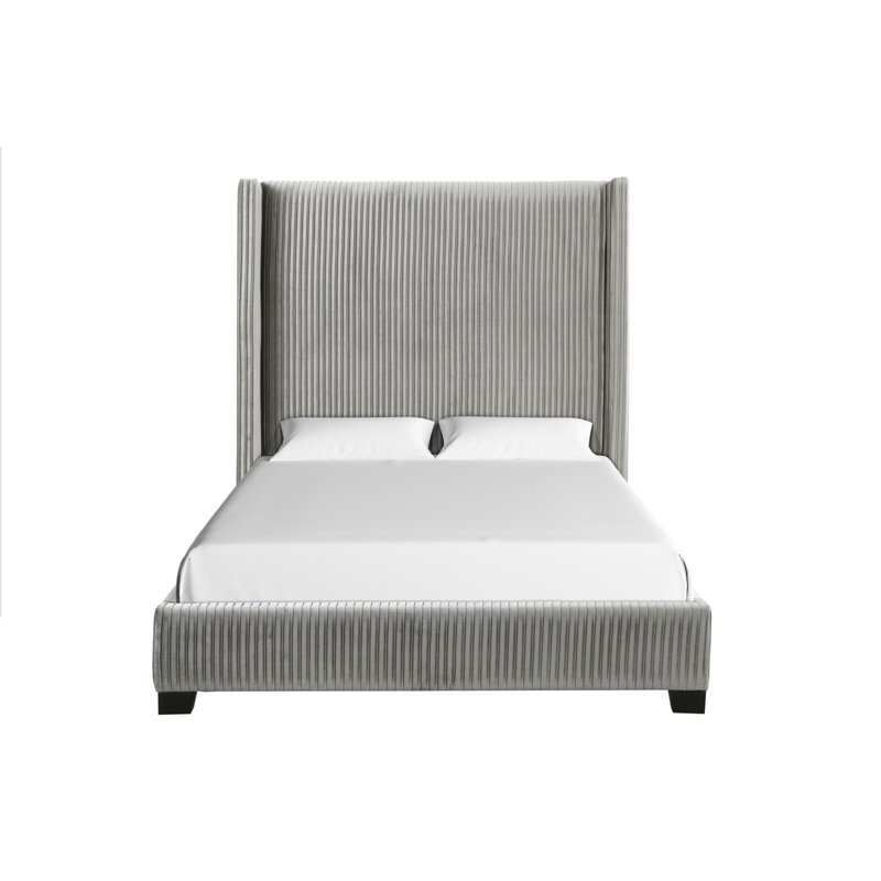 Lit tapissier Aazad, Grand, gris