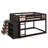 Full Over Full Bunk Bed With 4 Drawers, 3 Shelves, Wood Bunk Bed Frame With Guardrail, Ladder-2098941344