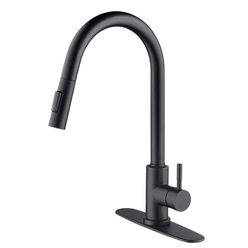 Touch Kitchen Faucet With Pull Down In Matte Black Stainless. 360 Rotating Spray Head For Thorough Sink Hygiene. Corrosion And Rust Finish. Single Handle Convenient Water Temperature Flow Management.