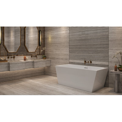 Anglesea 62" x 30" Freestanding Soaking Solid Surface Bathtub
