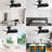23 Inch Bedroom Ceiling Fan With 3 ABS Blades Remote Control DC Motor Black With 18W Led Light
