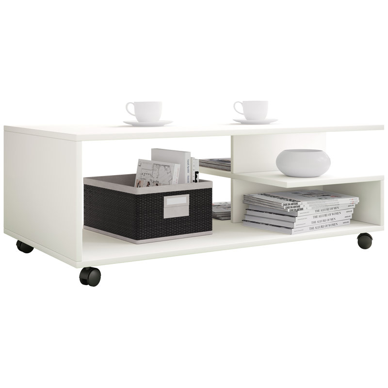 Ailbe Coffee Table with Storage, White