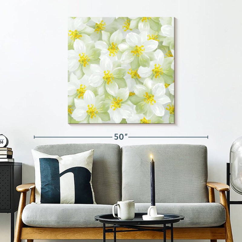 Harnek White Jasmine Flowers, 30" H x 30" W