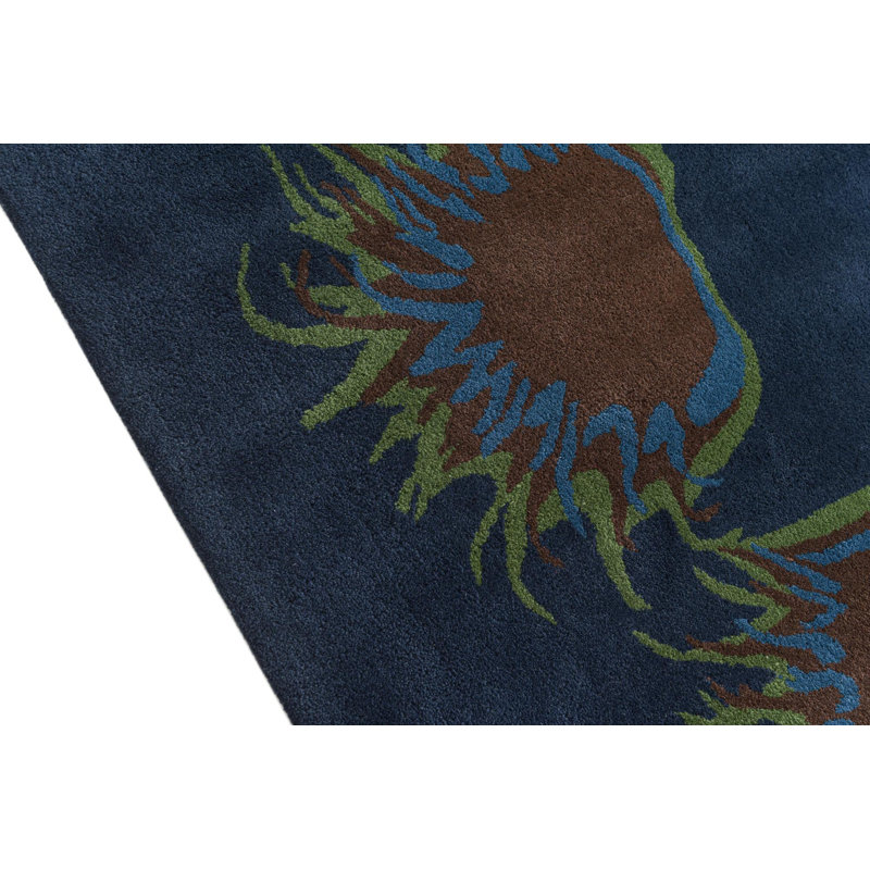 Tapis carré bleu marine