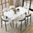Juvan Modern 7-Piece Rectangular Marble Dining Table Set With 6 Faux Leather Chair-1775852562-1776037282