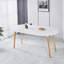 Extendable Dining Table,100/140/180X100x75cm,Wood Leg,Black MDF Table-50050538