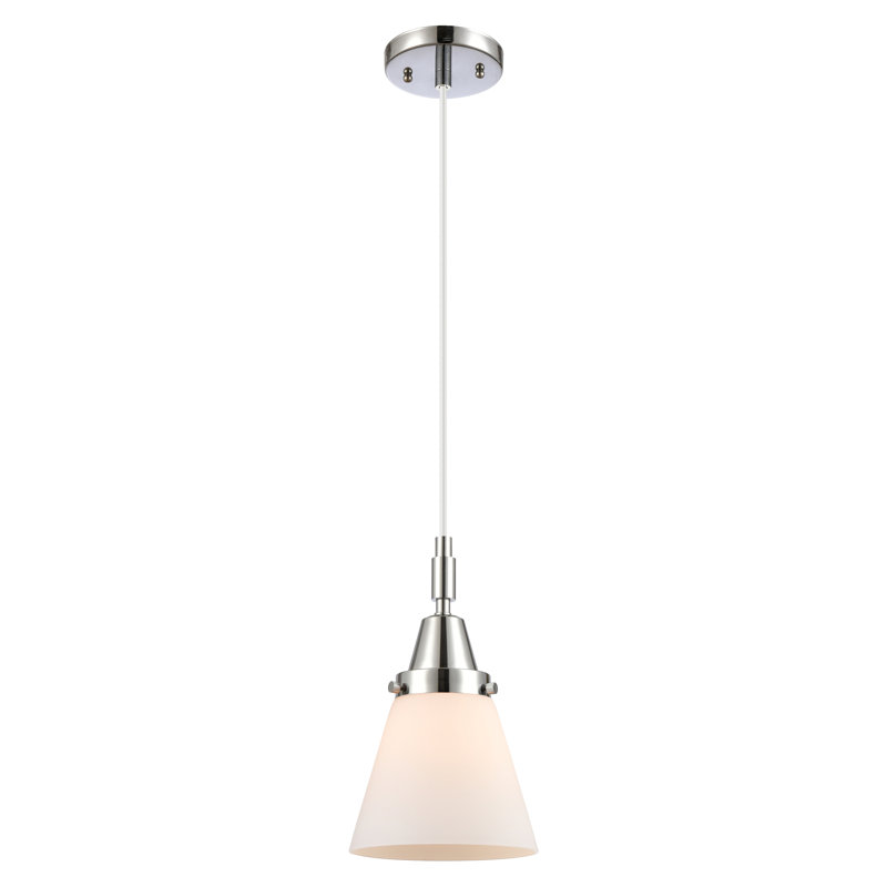 Downtown Urban - Cône Caden - Mini-luminaire suspendu à cordon 1 lumière - Abat-jour, H 129,88 po x l 6,25 po x P 6,25 po