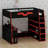 Elevated Bed Frame Featuring Workspace, Versatile Shelving, Color-Changing Lights, and Movable Desk-1277331014