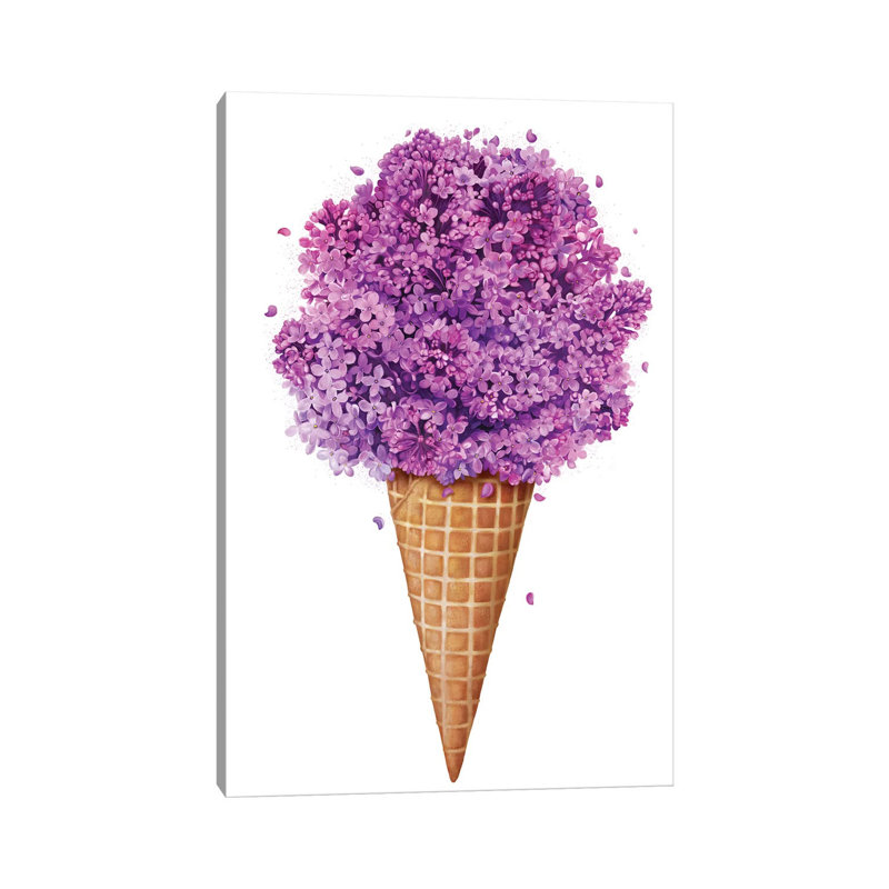 Ice Cream With Lilac by Valeriya Korenkova - Wrapped Canvas Painting, 66.04 cm H x 45.72 cm W