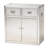 Gofried 2-Door/Drawer Metal Accent Cabinet in Silver Finish, 28.20'' H X 27.40'' W X 13.63'' D