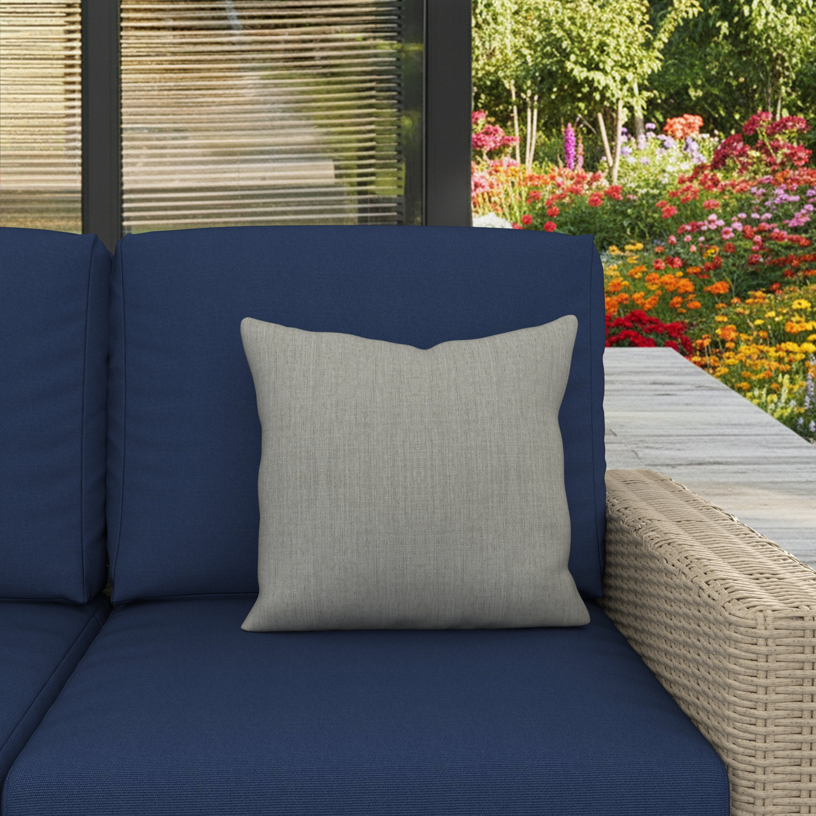 Indoor/Outdoor Throw Pillow, Square 18", Canvas Granite Sunbrella® Canvas