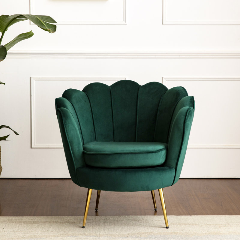 Bernier Velvet Barrel Chair, Green