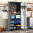tall Metal Storage Cabinet with two doors and wheels