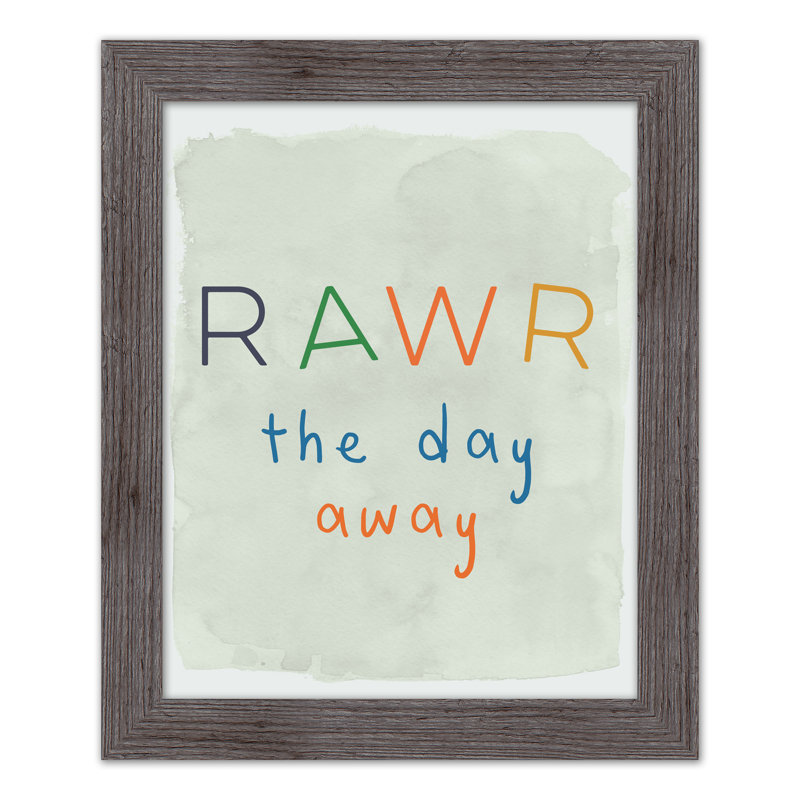 Roar The Day Away, art encadré, H 20 po x l 16 po x P 0,75 po, Cadre gris