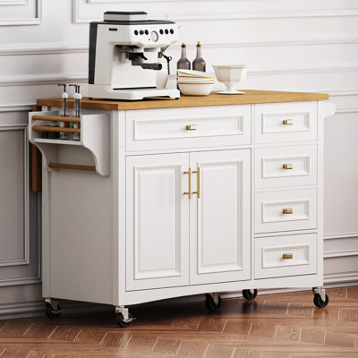 52'' Kitchen Island With Drop Leaf