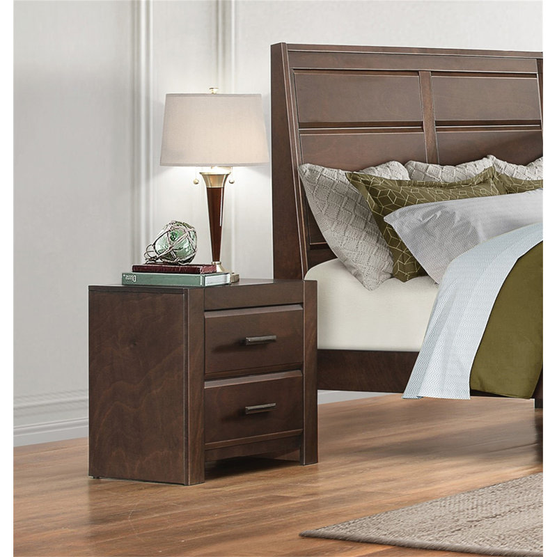 Table de chevet à deux tiroirs 1pc
