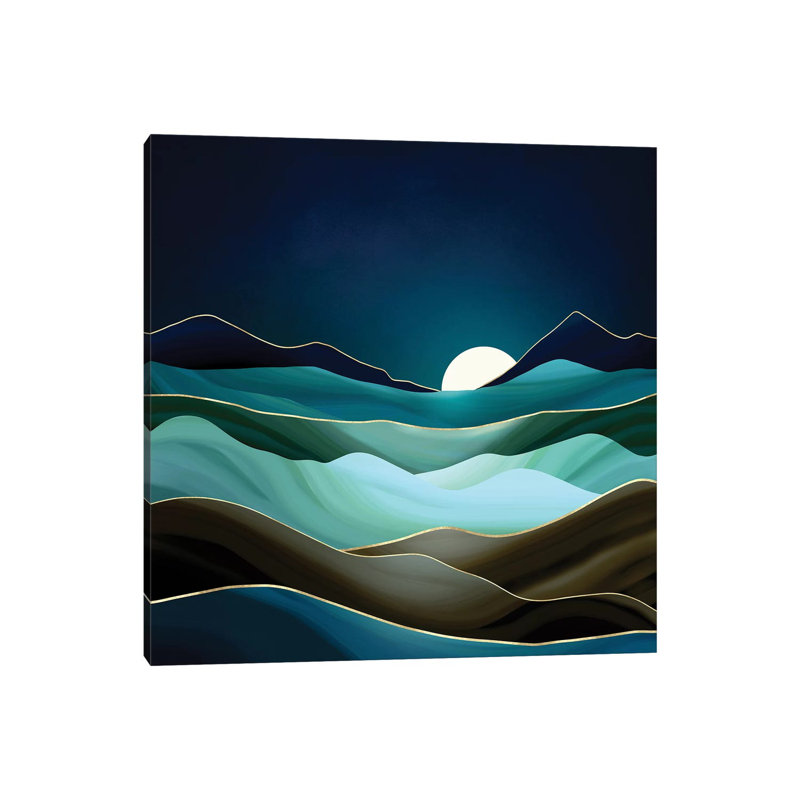 Moonlit Vista - Print on Canvas, 66.04 cm H x 66.04 cm W x 1.91 cm D, No Framed