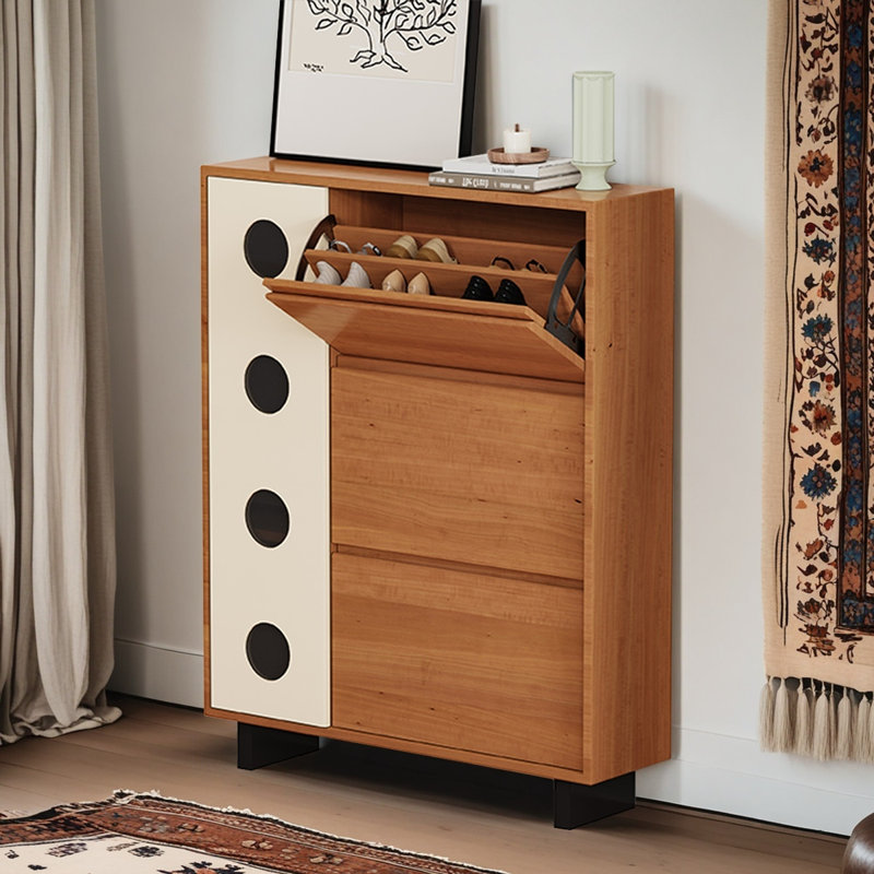 Stylish Solid Wood Shoe Cabinet with Ample Storage