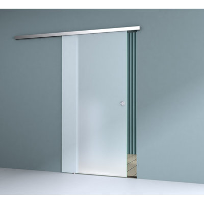 Durovin 900mm internal Sliding Glass Door - Fully Frosted - Round Handle - With Soft Close