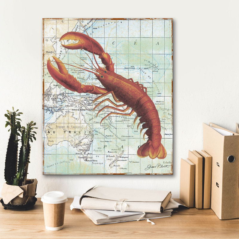  'Nautical Journey-a-lobster' by Jean Plout Canvas Wall Art, 20" x 24"