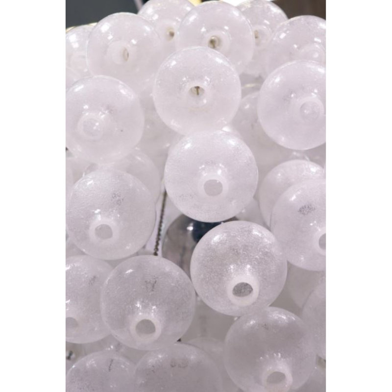 Lustre tulipan Kalmar, Argent antique, Transparent, 35” Diameter x 16” Min Height-64” Max Height