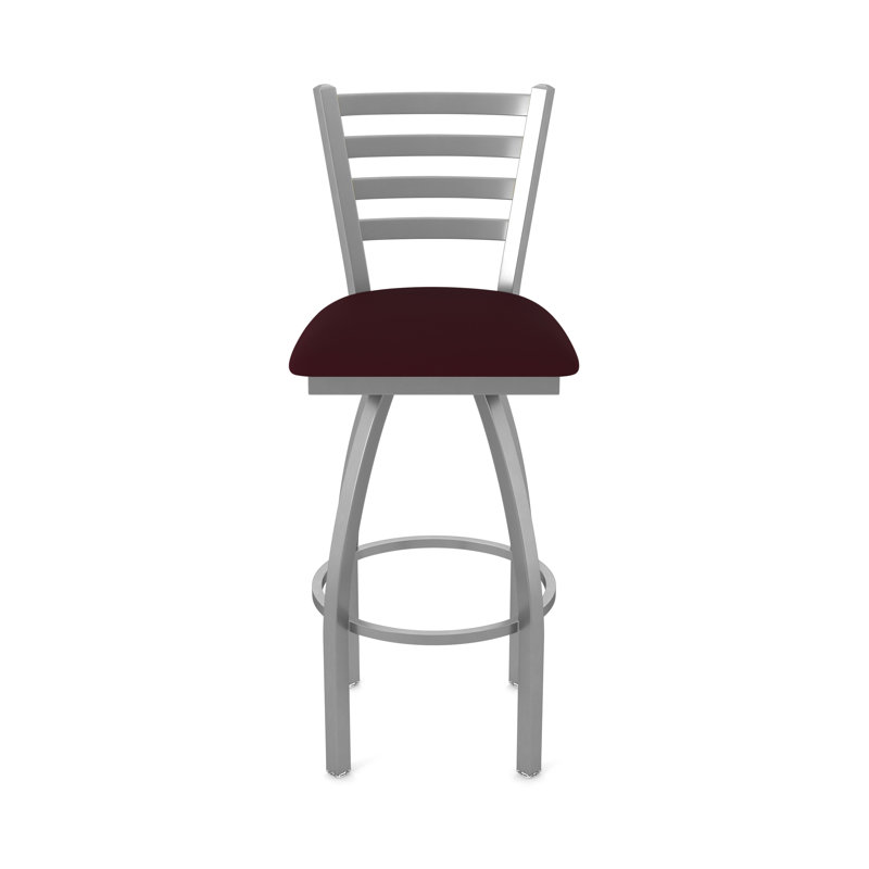 Jackie Swivel Stool, Vinyl-Canter Bordeaux, Stainless, Extra Tall (36" Seat Height)