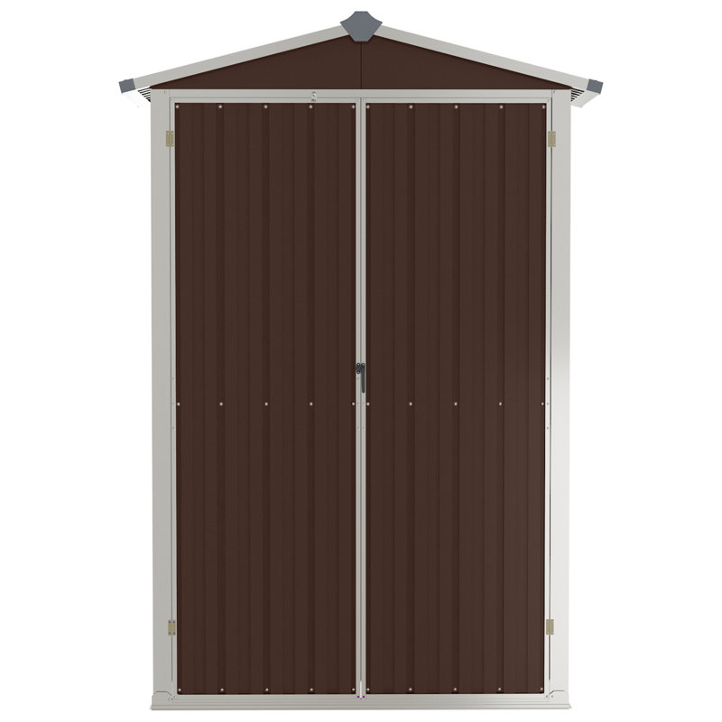 Vidaxl Garden Shed 45.7"X17.7"X68.9" Galvanized Steel, Brown