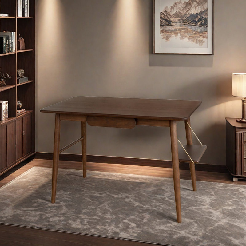 Bureau créatif et durable en bois massif, H 29,92 po x l 39,37 po x P 23,62 po, Marron foncé