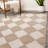 Shivaun Soft Beige Cream Checkered Diamonds Area Rug-308462348