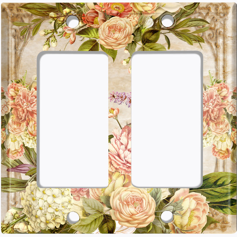 Plaque murale vintage à bascule 2 bandes Vintage Rose, Vert clair / rose clair