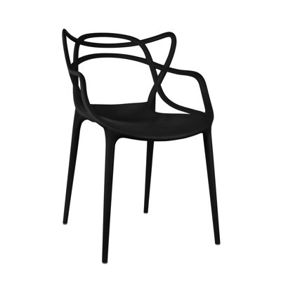 Modern Plastic Outdoor Dining Arm Chair by Orren Ellis