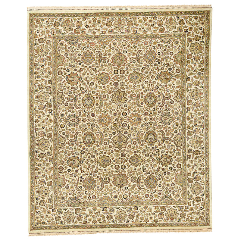 High-Quality Hand-Knotted Gold Area Rug