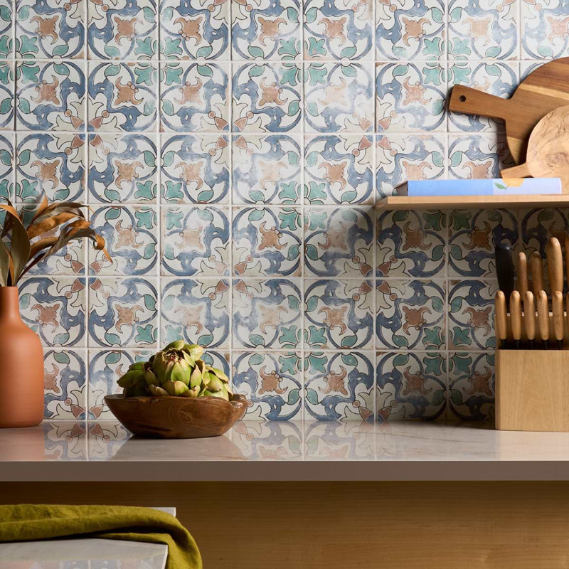 Paula Purroy Talia 5x5 Matte Ceramic Tile, Fiesta