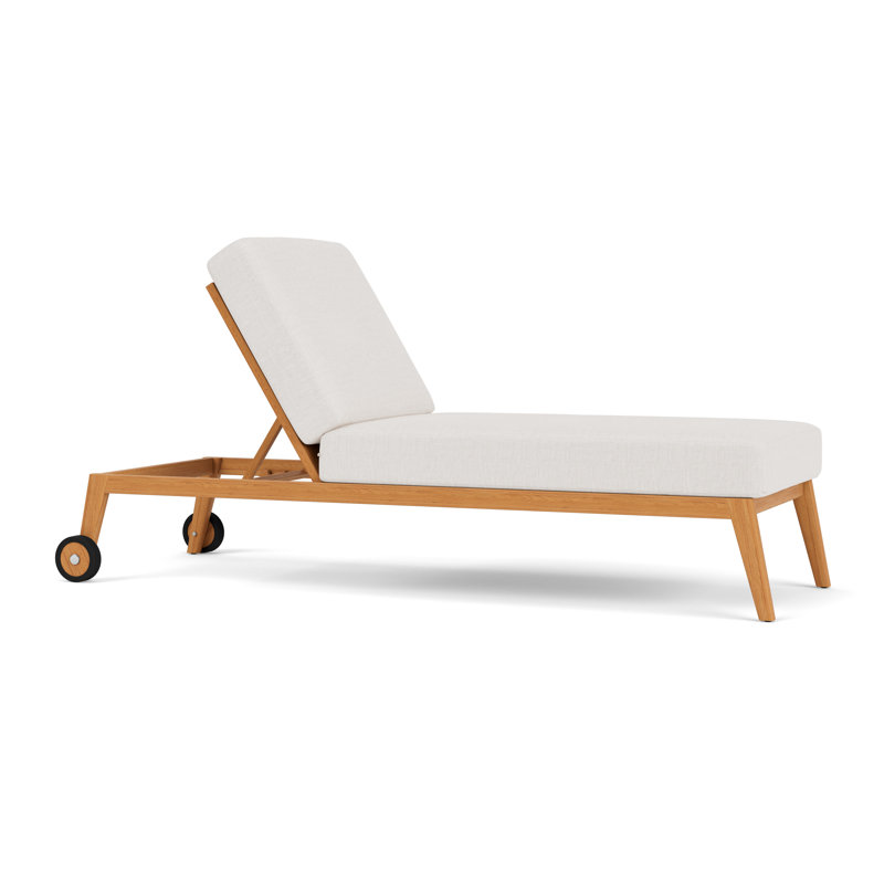 Alpine Outdoor Teak Chaise Lounge, Reflections Snow