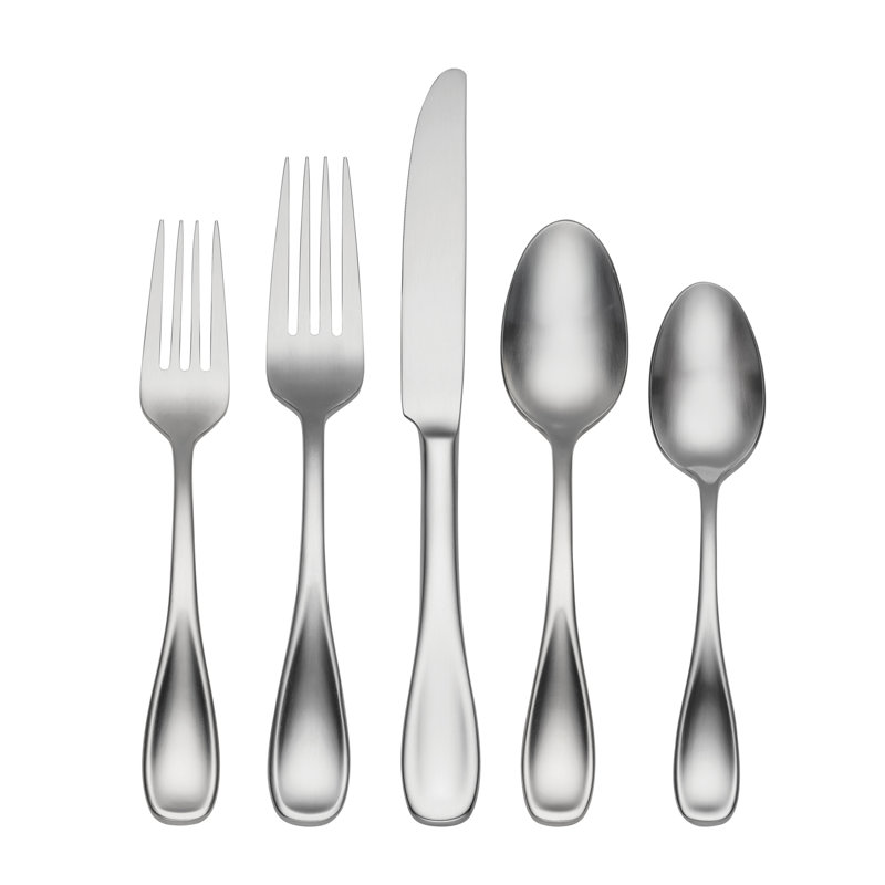 Oneida Brushed Satin Voss 45 Piece Everyday Flatware Set
