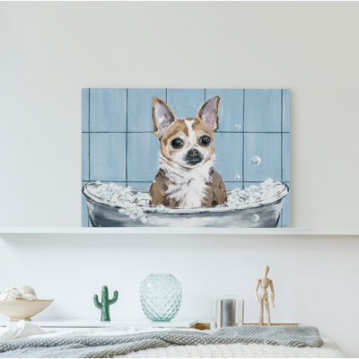 Bath Time Pawesome - Wrapped Canvas Painting