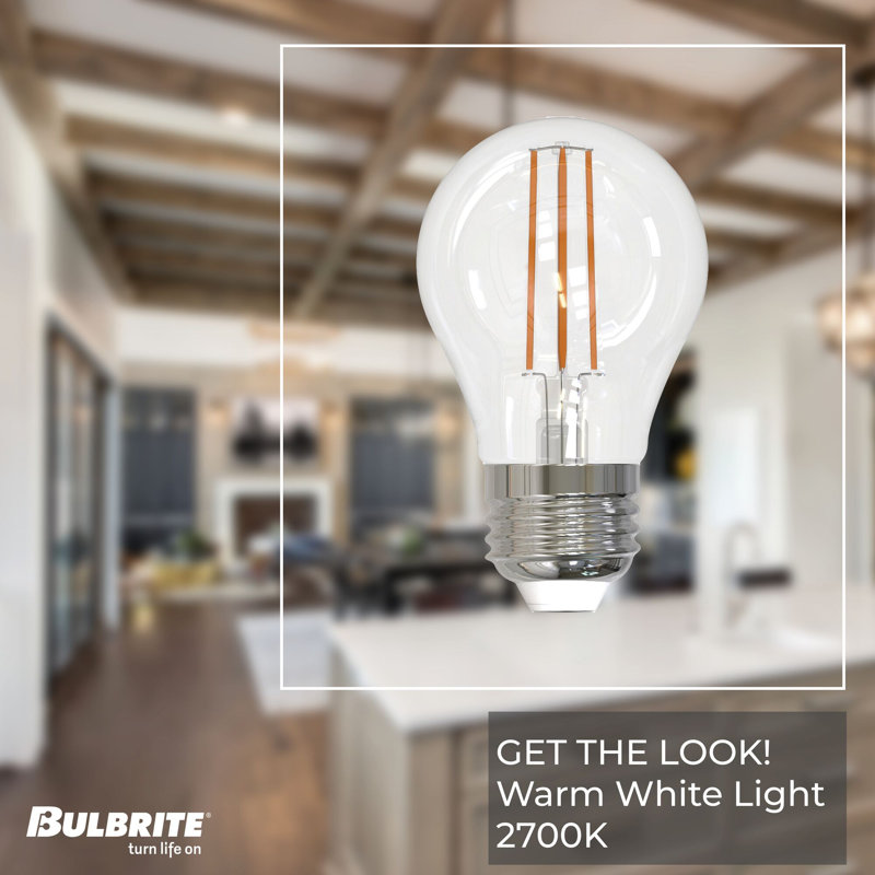 Ampoule A15 à intensité variable 7 watts avec finition en verre transparent et base moyenne (E26), 2700