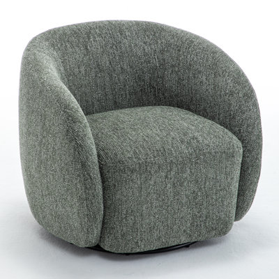 Fauteuil demi-tonneau pivotant rembourré Aunna