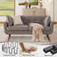 Ensemble de canapé-lit 65 po avec 2 fauteuils d'appoint rembourrés et capitonnés-1596513786