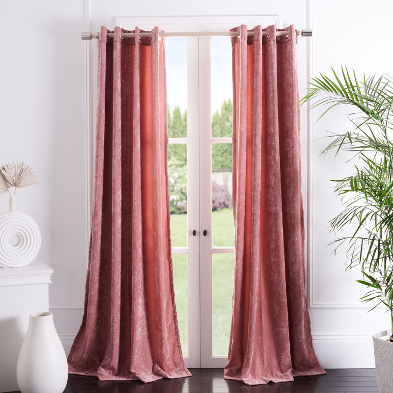 Jeremiah Room Darkening Curtain Single Panel, Rose, 52" W x 84" L