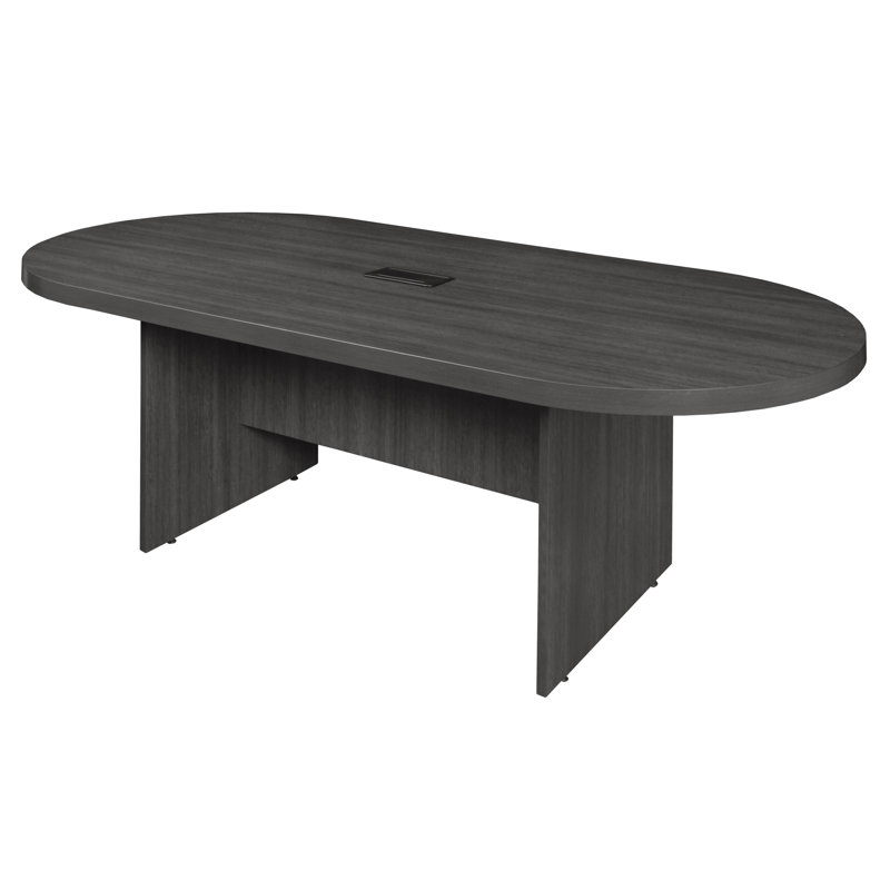 Table de conférence Nickyla Racetrack avec port de charge, Gris cendré, H 29 po x L 95 po x l 43 po