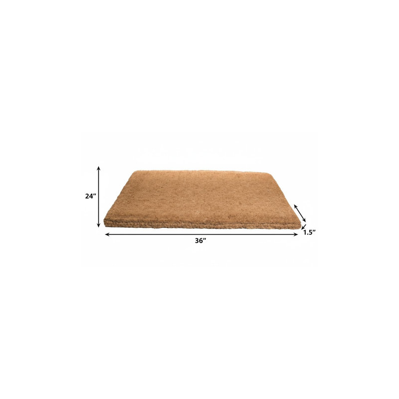 Tapis de porte extérieur en fibre de coco brune 61 x 91 cm