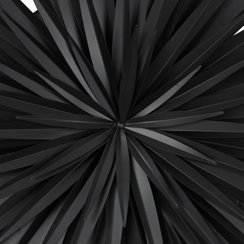 Metal Large Layered 3D Sunburst Black Wall Decor, 35.50" W x 35.50" H