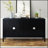 Retro Sideboard With Circular Groove Design And Round Metal Handles For Versatile Home Storage And Decor
